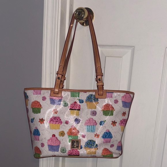 Dooney & Bourke Multicolor Cupcake Tote with Tan Handles